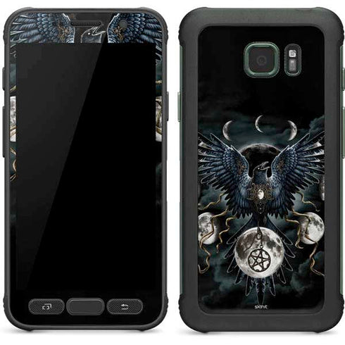 Crow and Moon Phases by Sarah Richter Galaxy S7 Active Skin