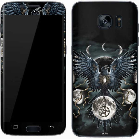 Crow and Moon Phases by Sarah Richter Galaxy S7 Skin