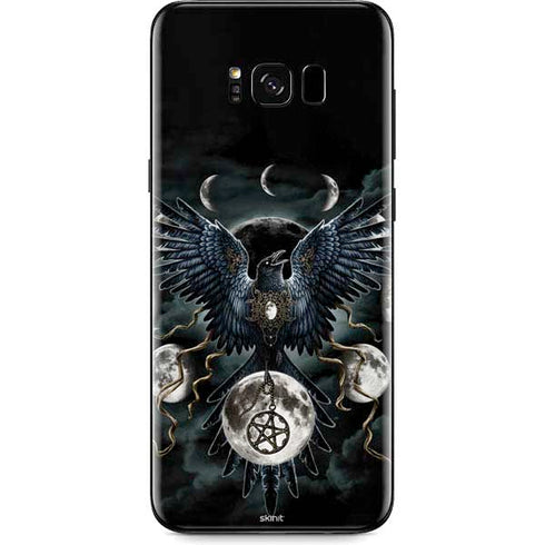 Crow and Moon Phases by Sarah Richter Galaxy S8 Plus Skin