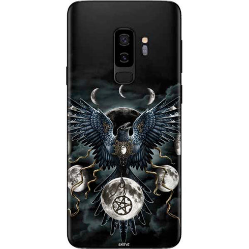 Crow and Moon Phases by Sarah Richter Galaxy S9 Plus Skin