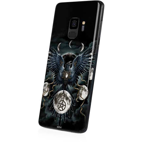 Crow and Moon Phases by Sarah Richter Galaxy S9 Skin