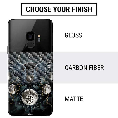 Crow and Moon Phases by Sarah Richter Galaxy S9 Skin