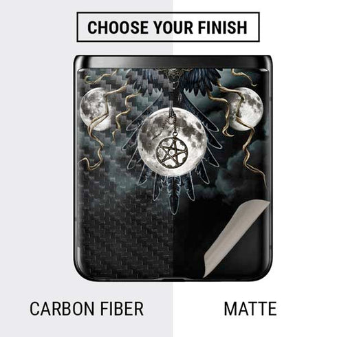 Crow and Moon Phases by Sarah Richter Galaxy Z Flip Skin