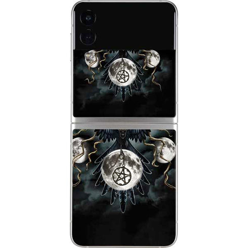 Crow and Moon Phases by Sarah Richter Galaxy Z Flip3 5G Skin