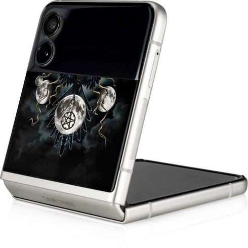 Crow and Moon Phases by Sarah Richter Galaxy Z Flip3 5G Skin