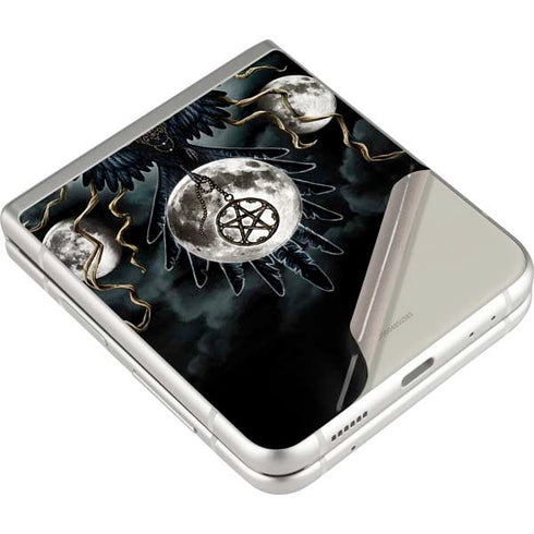 Crow and Moon Phases by Sarah Richter Galaxy Z Flip4 5G Skin