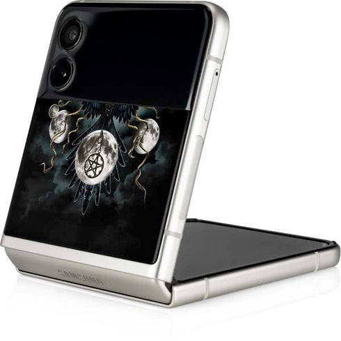 Crow and Moon Phases by Sarah Richter Galaxy Z Flip4 5G Skin