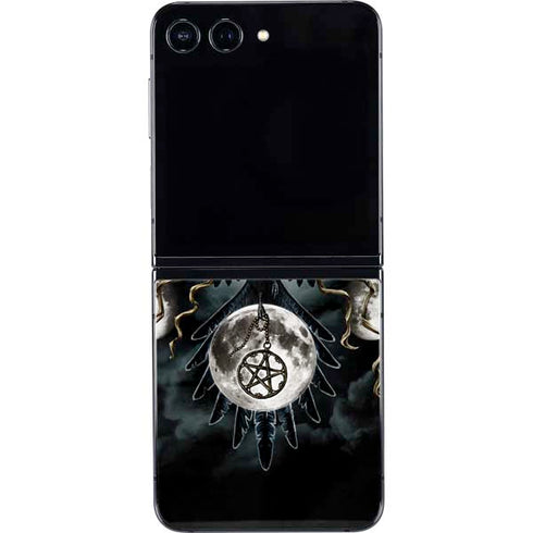 Crow and Moon Phases by Sarah Richter Galaxy Z Flip5 5G Skin