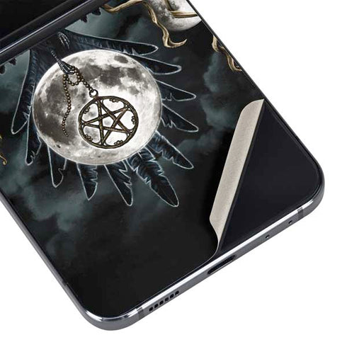 Crow and Moon Phases by Sarah Richter Galaxy Z Flip5 5G Skin