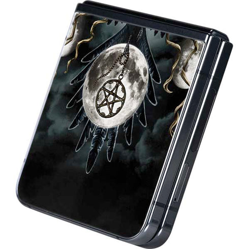 Crow and Moon Phases by Sarah Richter Galaxy Z Flip5 5G Skin