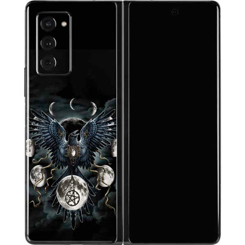 Crow and Moon Phases by Sarah Richter Galaxy Z Fold2 5G Skin