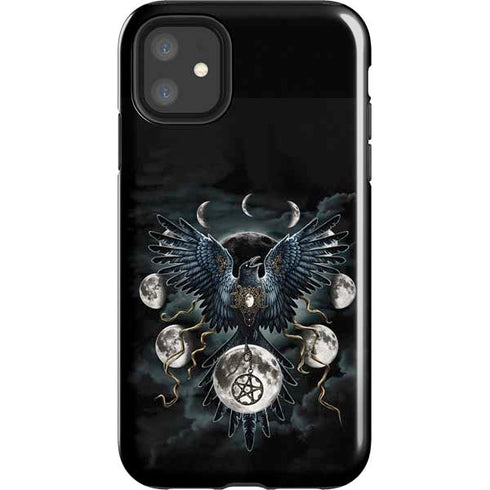 Crow and Moon Phases by Sarah Richter iPhone 11 Impact Case