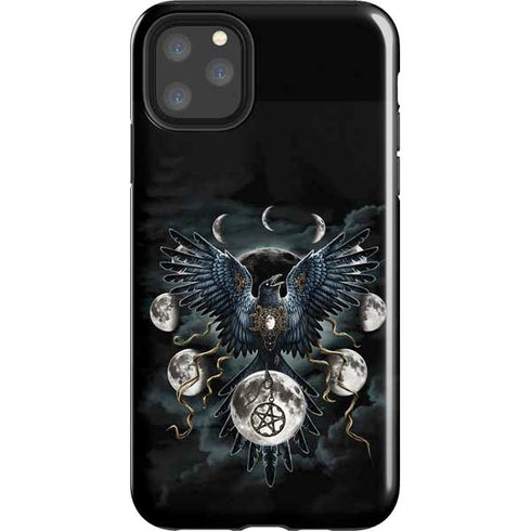 Crow and Moon Phases by Sarah Richter iPhone 11 Pro Max Impact Case