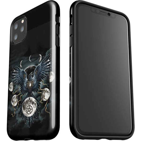 Crow and Moon Phases by Sarah Richter iPhone 11 Pro Max Impact Case