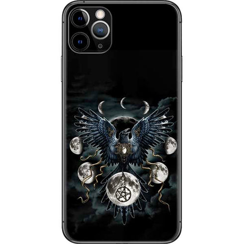 Crow and Moon Phases by Sarah Richter iPhone 11 Pro Max Skin