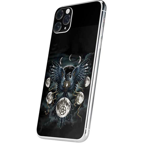 Crow and Moon Phases by Sarah Richter iPhone 11 Pro Max Skin