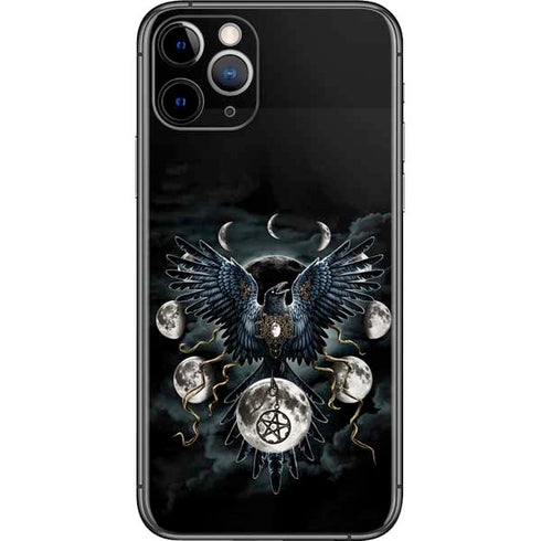 Crow and Moon Phases by Sarah Richter iPhone 11 Pro Skin