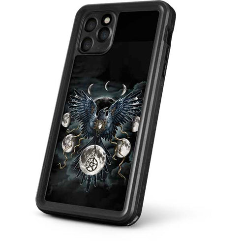 Crow and Moon Phases by Sarah Richter iPhone 11 Pro Waterproof Case