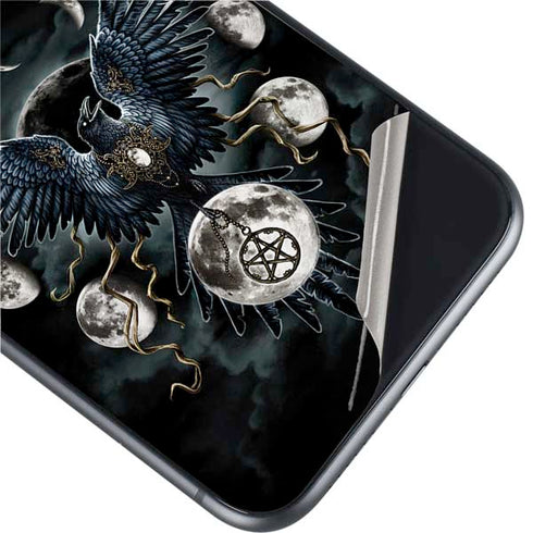Crow and Moon Phases by Sarah Richter iPhone 11 Skin