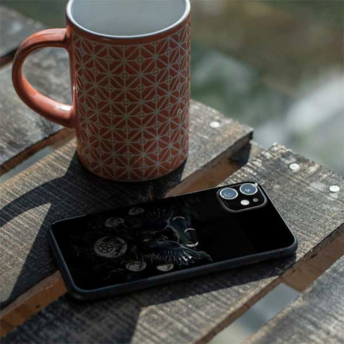 Crow and Moon Phases by Sarah Richter iPhone 11 Skin
