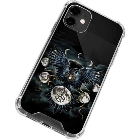 Crow and Moon Phases by Sarah Richter iPhone 12 Clear Case
