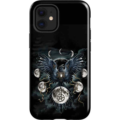 Crow and Moon Phases by Sarah Richter iPhone 12 Mini Impact Case
