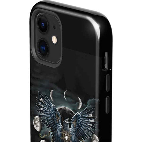 Crow and Moon Phases by Sarah Richter iPhone 12 Mini Impact Case