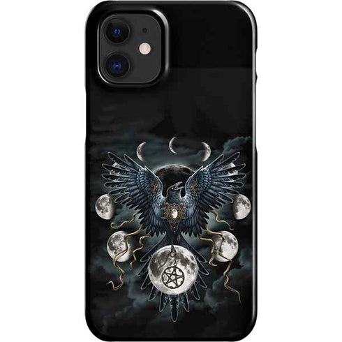 Crow and Moon Phases by Sarah Richter iPhone 12 Mini Lite Case
