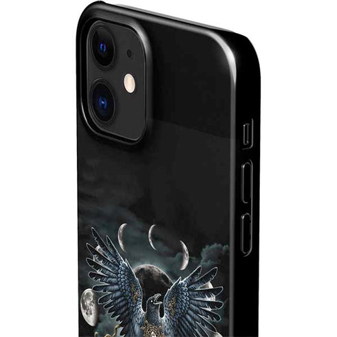 Crow and Moon Phases by Sarah Richter iPhone 12 Mini Lite Case