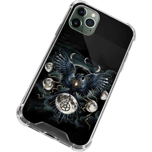 Crow and Moon Phases by Sarah Richter iPhone 12 Pro Clear Case