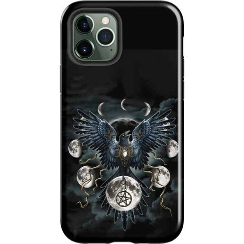 Crow and Moon Phases by Sarah Richter iPhone 12 Pro Impact Case