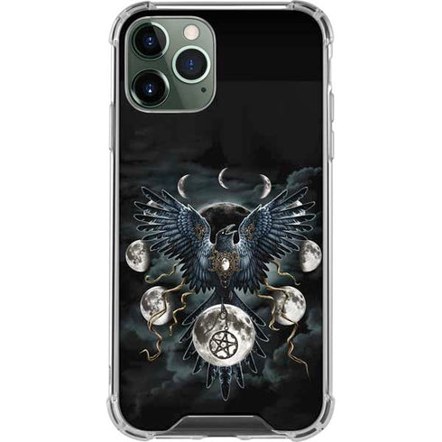 Crow and Moon Phases by Sarah Richter iPhone 12 Pro Max Clear Case