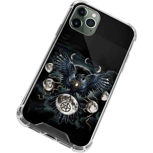 Crow and Moon Phases by Sarah Richter iPhone 12 Pro Max Clear Case