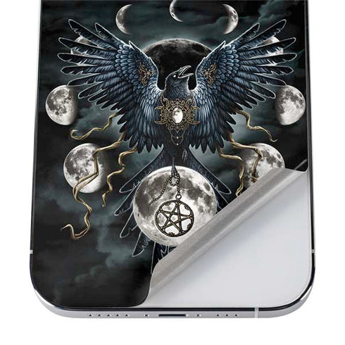 Crow and Moon Phases by Sarah Richter iPhone 12 Pro Max Skin