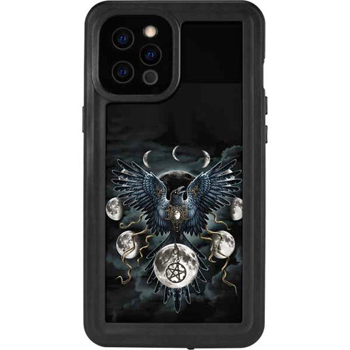 Crow and Moon Phases by Sarah Richter iPhone 12 Pro Max Waterproof Case