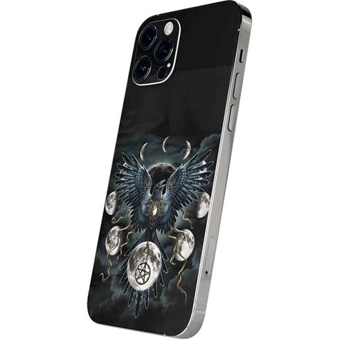 Crow and Moon Phases by Sarah Richter iPhone 12 Pro Skin
