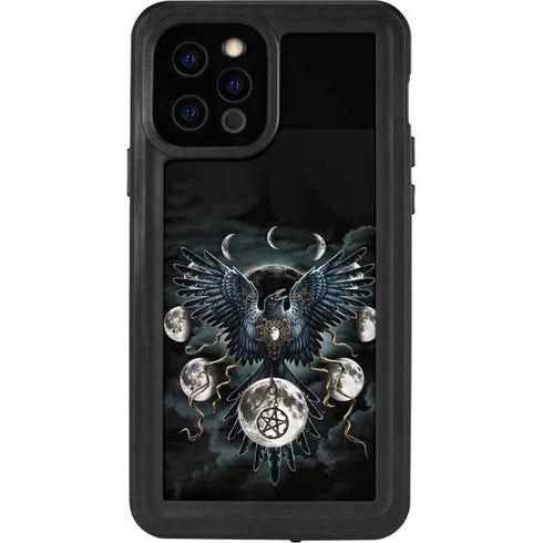 Crow and Moon Phases by Sarah Richter iPhone 12 Pro Waterproof Case