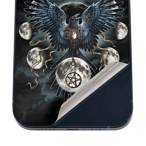 Crow and Moon Phases by Sarah Richter iPhone 12 Skin