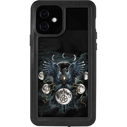 Crow and Moon Phases by Sarah Richter iPhone 12 Waterproof Case