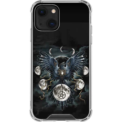 Crow and Moon Phases by Sarah Richter iPhone 13 Clear Case
