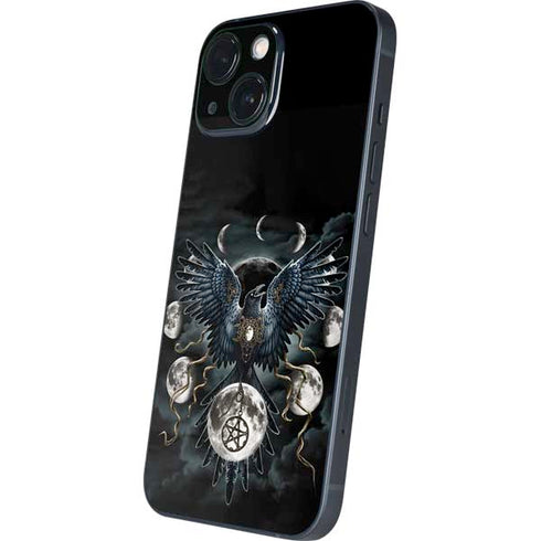 Crow and Moon Phases by Sarah Richter iPhone 13 Mini Skin