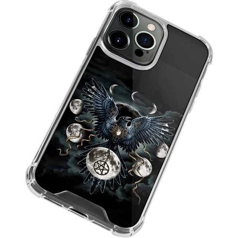 Crow and Moon Phases by Sarah Richter iPhone 13 Pro Clear Case