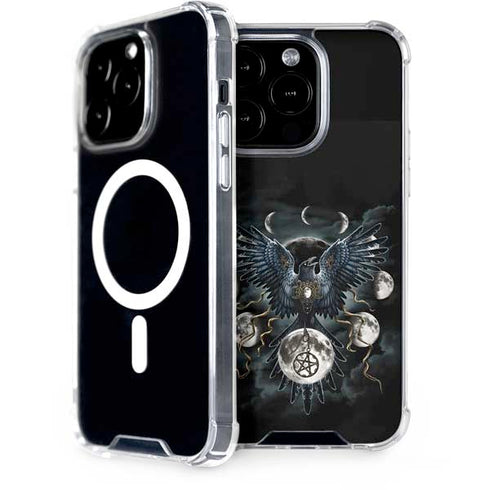 Crow and Moon Phases by Sarah Richter iPhone 13 Pro MagSafe Case