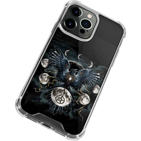 Crow and Moon Phases by Sarah Richter iPhone 13 Pro Max Clear Case