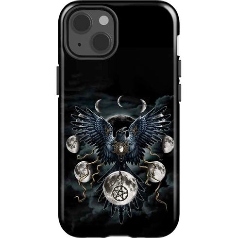 Crow and Moon Phases by Sarah Richter iPhone 14 Impact Case