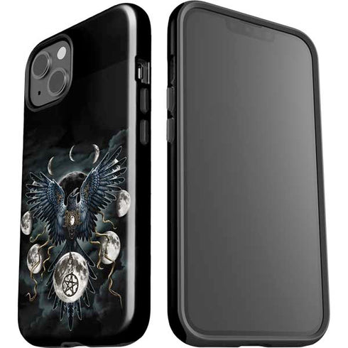Crow and Moon Phases by Sarah Richter iPhone 15 Plus Impact Case