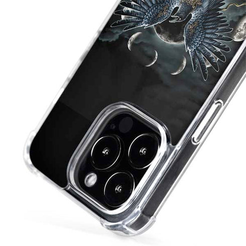 Crow and Moon Phases by Sarah Richter iPhone 15 Pro MagSafe Case