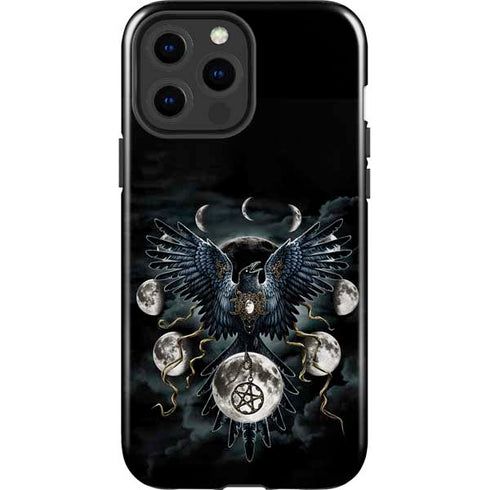 Crow and Moon Phases by Sarah Richter iPhone 15 Pro Max Impact Case