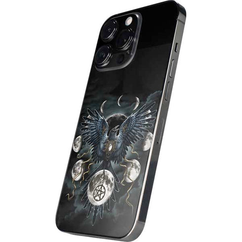 Crow and Moon Phases by Sarah Richter iPhone 14 Pro Max Skin