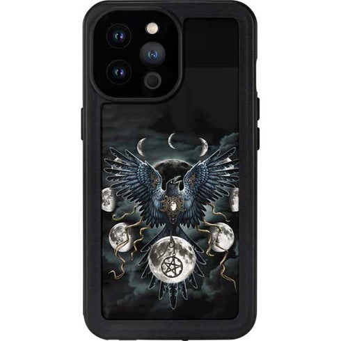 Crow and Moon Phases by Sarah Richter iPhone 14 Pro Max Waterproof Case